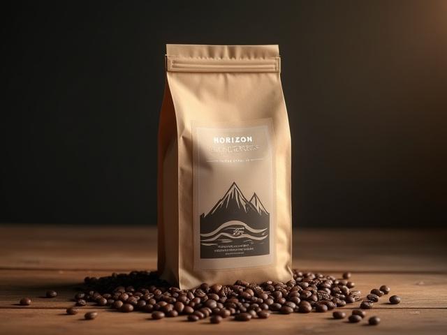 Bag of ethically sourced coffee beans from Horizon Roasters, our featured roaster.