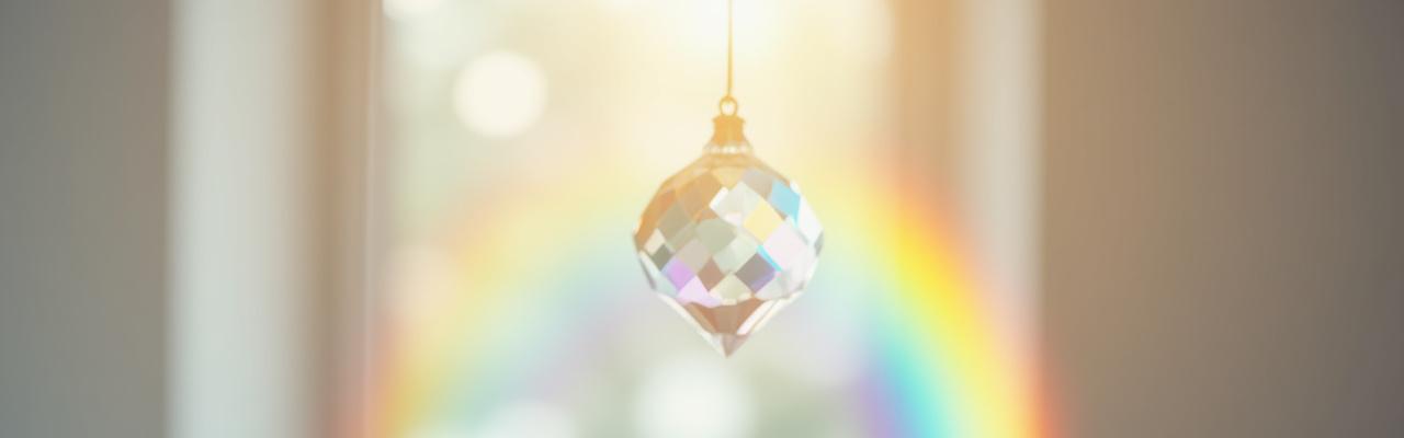 A 'Prism Light Catcher' creating vibrant rainbow refractions on a wall.